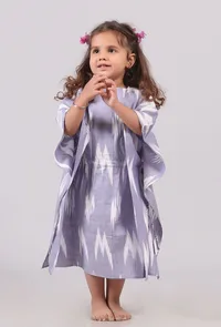 Light Blue Ikat Kaaftan image 1