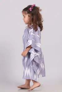 Light Blue Ikat Kaaftan image 3