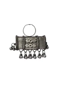 Silver Look Like Designer Lightweight Adjustable Briefcase Shaped Size Partywear Ring image 2