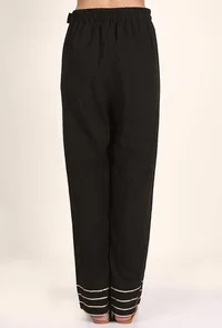 Kohl Black Handloom Cotton Gota Palazzo image 3