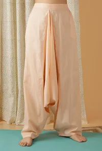 Mulmul Cotton Solid Peach Dhoti Pants image 1