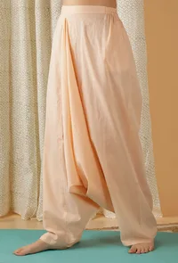 Mulmul Cotton Solid Peach Dhoti Pants image 2