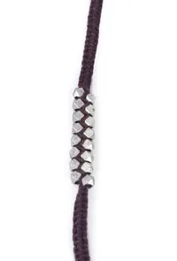 Set Of 2: Ahalya Brown Thread & Antique Plated Brass Beaded Anklets image 4