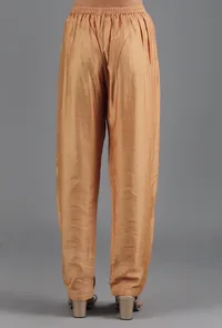 Yellow Ochre Chanderi Straight Pant image 4