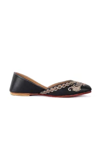 Aria Black Dori zari Embroidered Jutti image 5