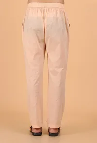 Peach Cotton Mid-Length Mulmul Kurta & Pant image 5
