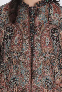 Iksha mud brown Kani Jamavar Long Coat Outer Jacket image 5