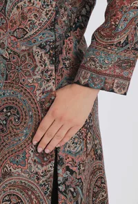 Iksha mud brown Kani Jamavar Long Coat Outer Jacket image 6