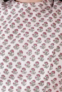 Lemonade pink color kota cotton blockprinted blouse image 5
