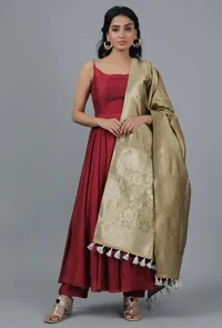 Sand Gold Chanderi Brocade Dupatta image 2
