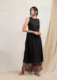 Black Cotton Kurta image 2