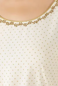 Off-White & Earls Green Bandhani Straight Kurta image 5