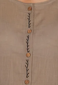 Wisteria Lilac Solid Embroidered Kurta image 5