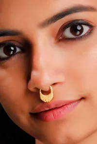 Gold Septum with Ancient Intricate Motif image 1
