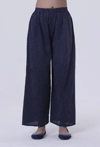 Set Of 2: Blue Cotton Kurti With Palazzo Set image 4