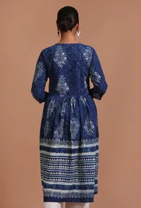 Blue Color Cotton Printed Dress image 5
