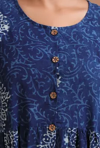 Blue Color Cotton Printed Dress image 6