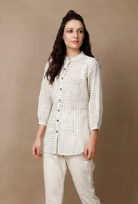 Off White Buttoned Cotton Shirt image 2