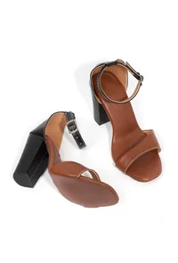 Ombre Brown Strap Cushion Padded Heels image 1