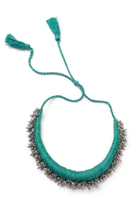 Kasheen Teal Green Tribal Ghungroo Necklace image 2