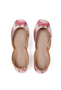 Off-White And Pink Floral Chintz Jutti image 2