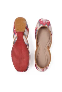 Off-White And Pink Floral Chintz Jutti image 3