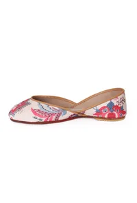 Off-White And Pink Floral Chintz Jutti image 4