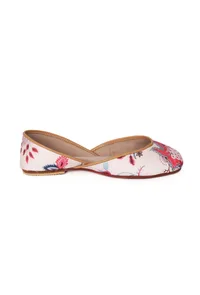 Off-White And Pink Floral Chintz Jutti image 5