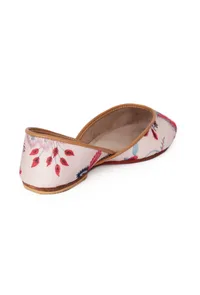 Off-White And Pink Floral Chintz Jutti image 6