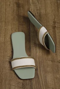 Sky Blue Cruelty-Free Leather Flats image 2