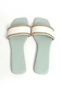 Sky Blue Cruelty-Free Leather Flats image 3