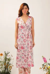 Nadia Floral Chintz Wrap Tunic Dress image 1