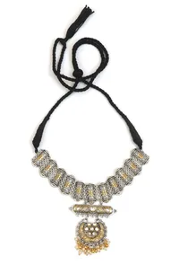 Chandrika Rajwada Oxidised Crescent Necklace Set image 2