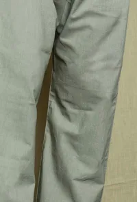 Set of 2:Grey Cotton Kurta with Yoke and Pyjama image 6