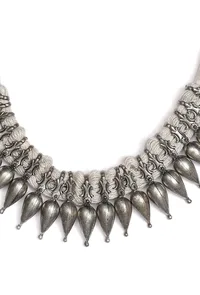 Chandni White Tribal Brass Necklace image 3