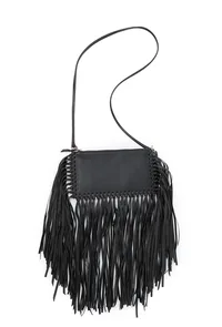 Charcoal Black Frill Crossbody Bag image 2