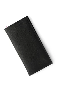 Black Solid Wallet with Tassel image 3