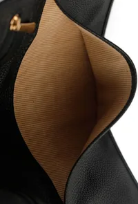 Black Solid Wallet with Tassel image 6