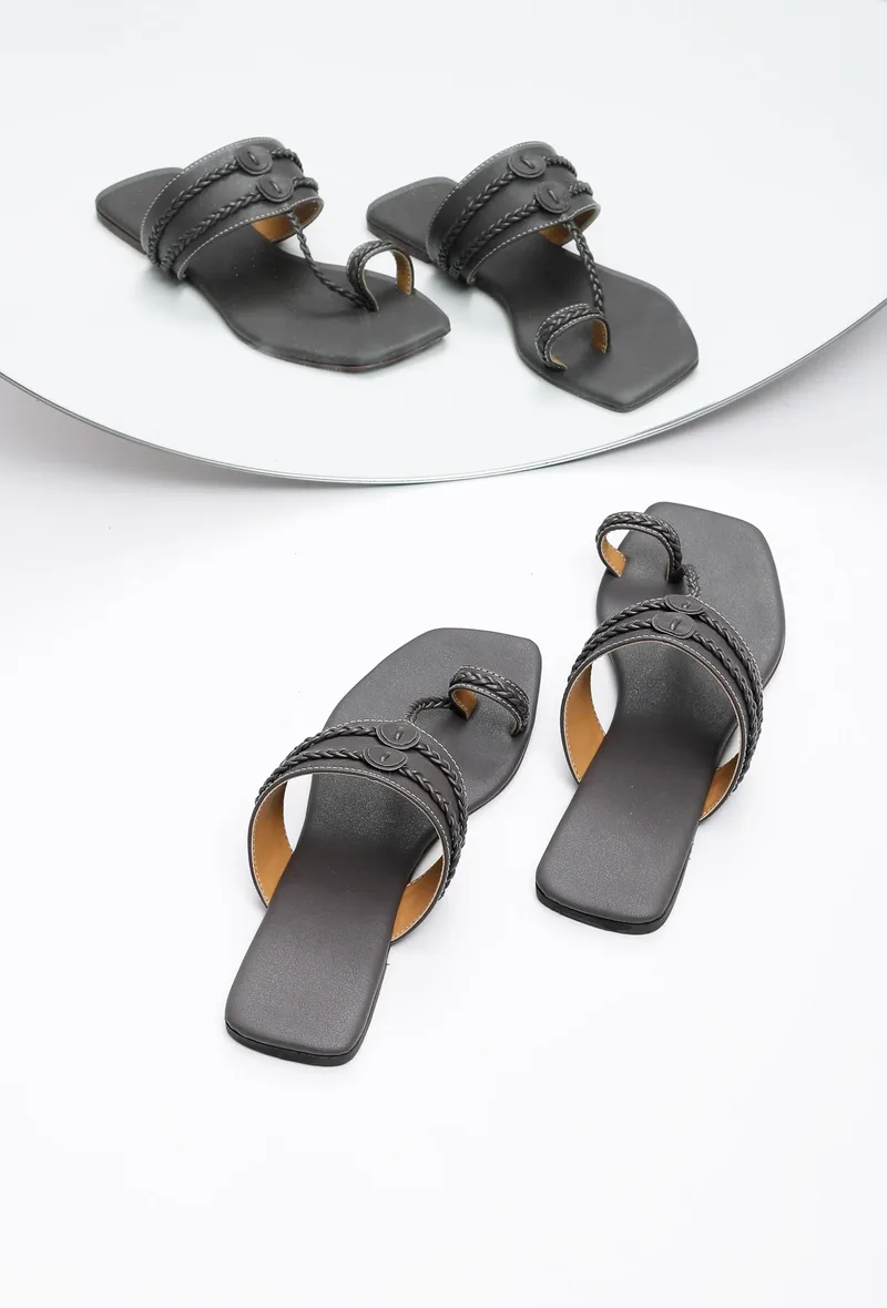 Chalk Brown Cruelty Free Leather Kolhapuri