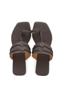 Chalk Brown Cruelty Free Leather Kolhapuri image 3