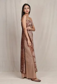 Cream Beige Velvet Slip image 3