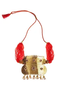 Rajwadi Ruby Beaded Gold Haar image 2