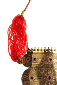 Rajwadi Ruby Beaded Gold Haar image 4