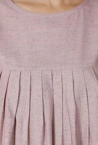 Orchid Pink Round Flared Cotton Khaadi Top image 5