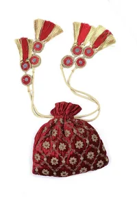 Scarlet Red Potli Bag image 2