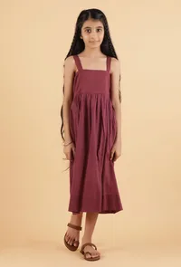 Maroon Purple Mulmul Dress image 1