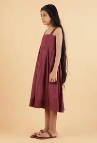 Maroon Purple Mulmul Dress image 2
