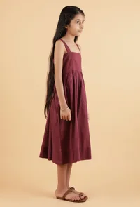 Maroon Purple Mulmul Dress image 3