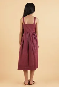 Maroon Purple Mulmul Dress image 4