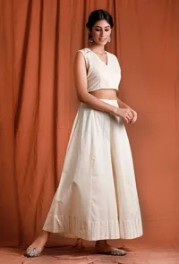 Off White and Golden Blouse image 3